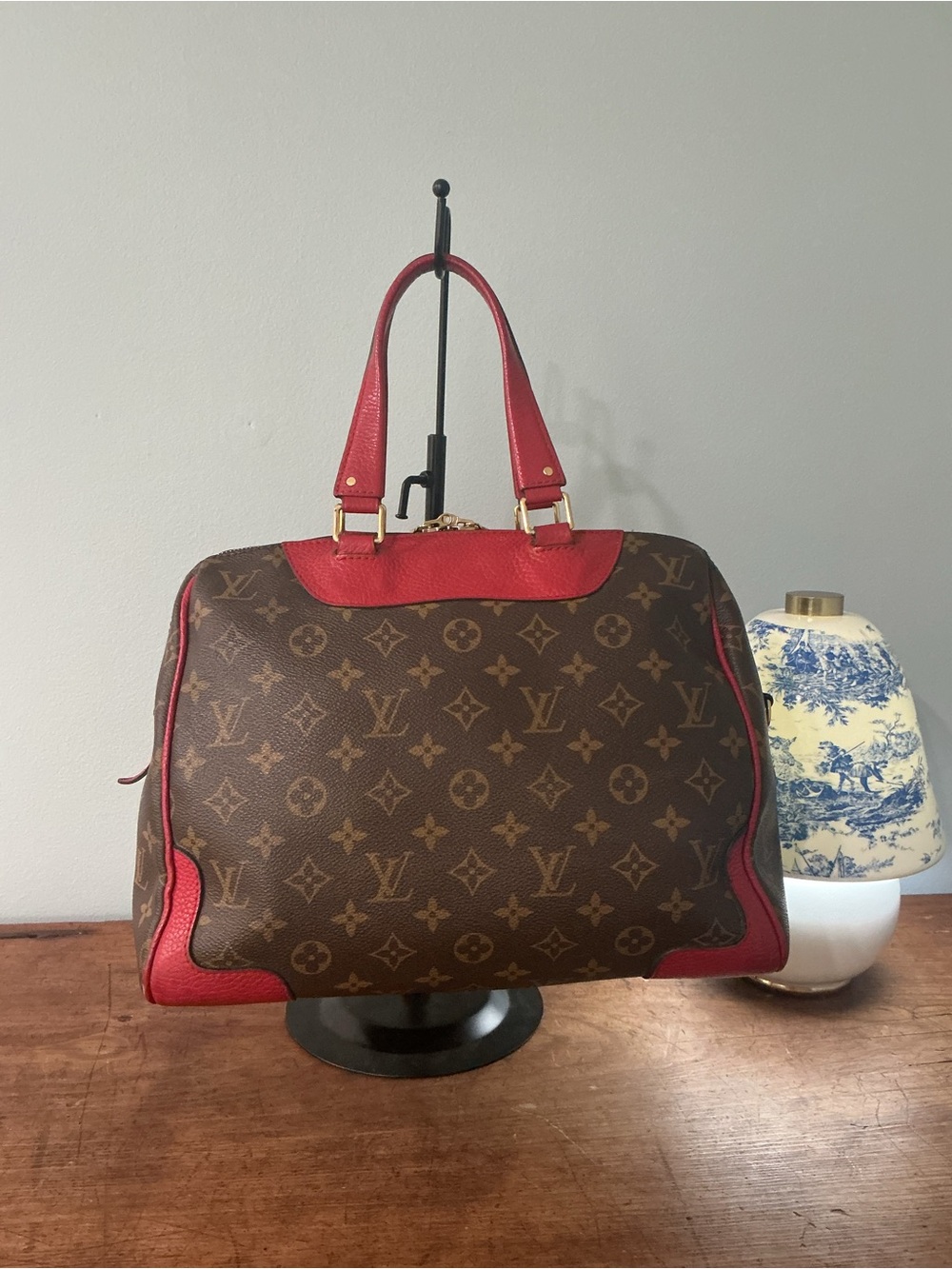 Louis Vuitton Monogram Cherry Red Crossbody Satchel Bag/ COA - Picture 3 of 16
